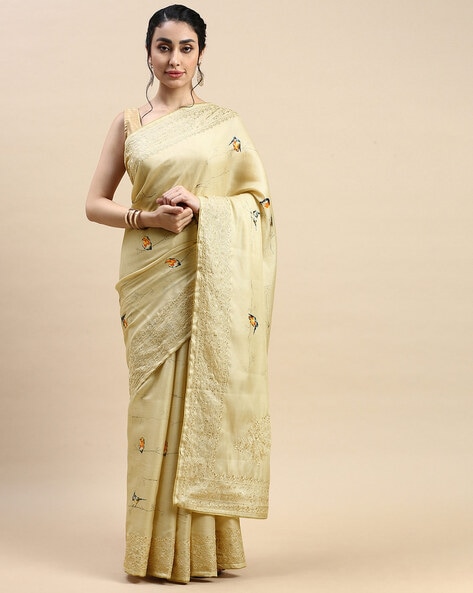 TUSSAR SILK SAREE WITH TWINE CUTWORK – Aabhacreations