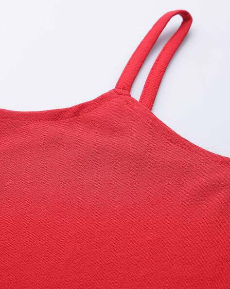 Crazee Wear 312RC Red Rib Stretch Fitted Tank Tops With Black Ribbing