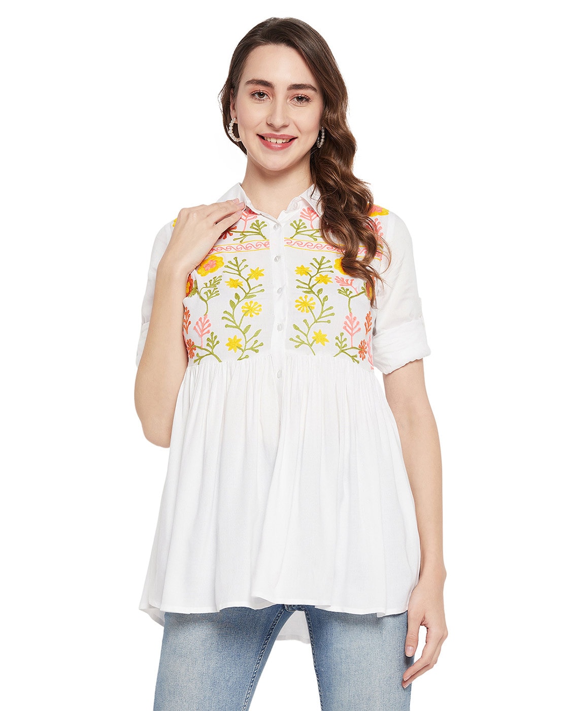 Buy White Tops for Women by Ruhaan'S Online