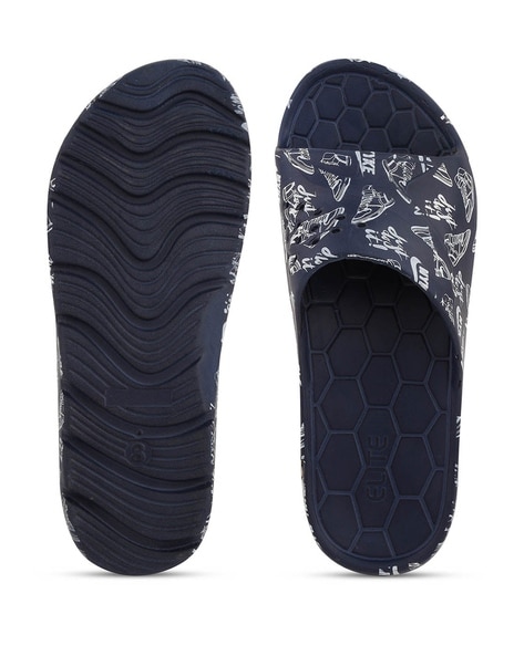 Navy blue nike flip flops hot sale