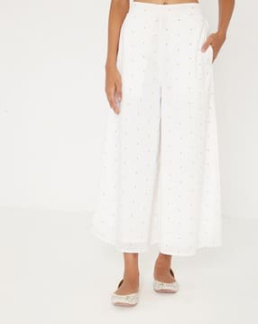 ancestry Micro Print Wide-Leg Pants-picture-27