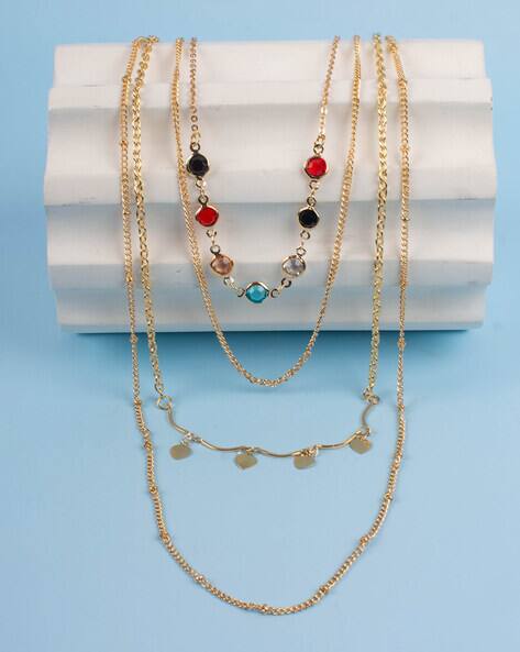 JEWELZ Stone-Studded Layered Necklace