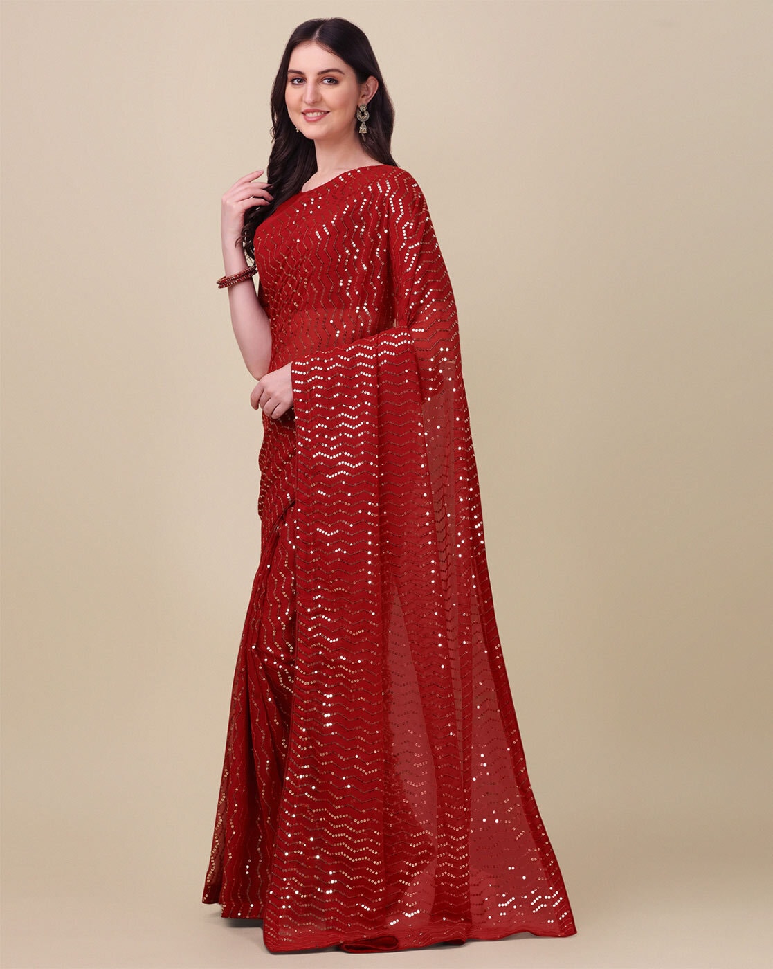 Buy Maroon Sarees for Women by AMRUTAM FAB Online