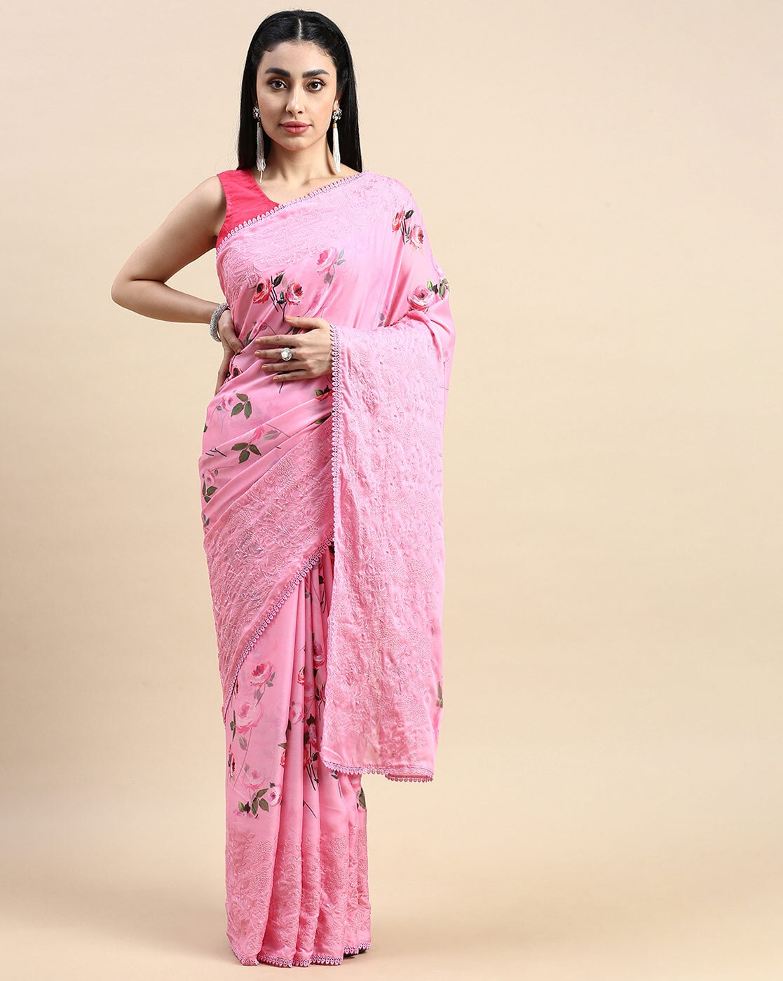 Buy Red Sarees for Women by Auzeo Online | Ajio.com