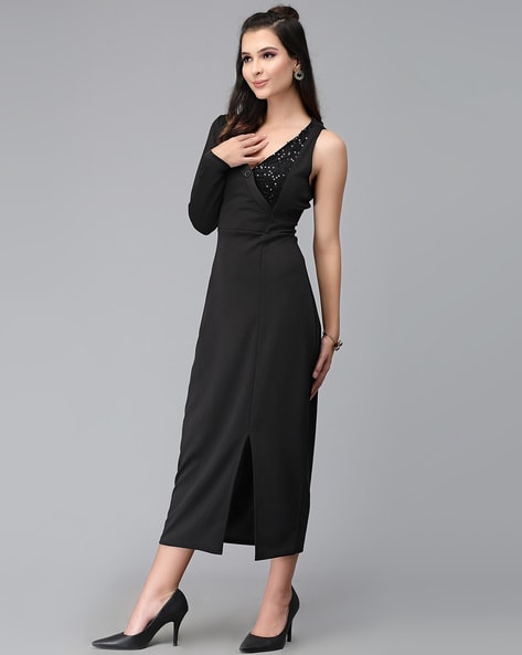 Buy Women Black Solid Formal Dress Online - 933131 | Allen Solly