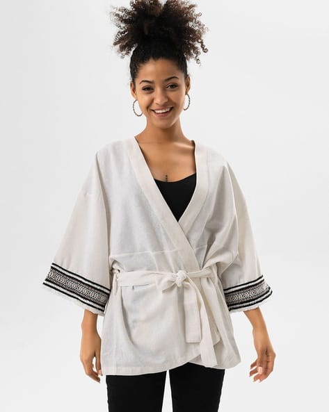 SAM Printed Shrug with Belt