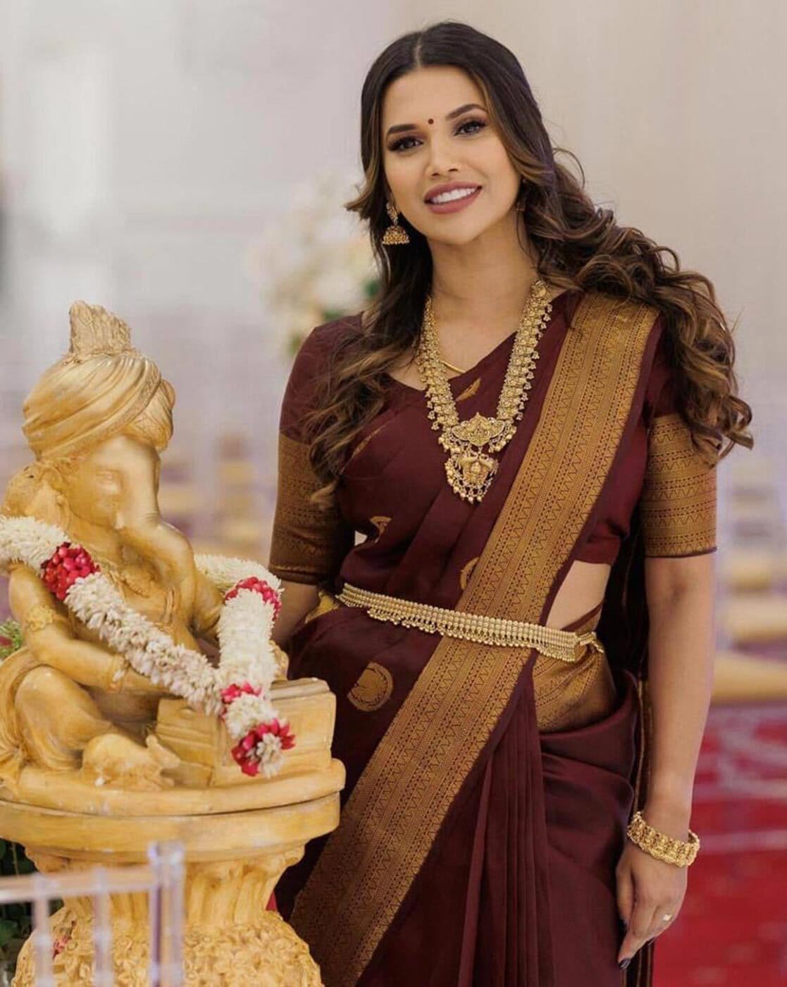 Maroon clearance saree jewellery