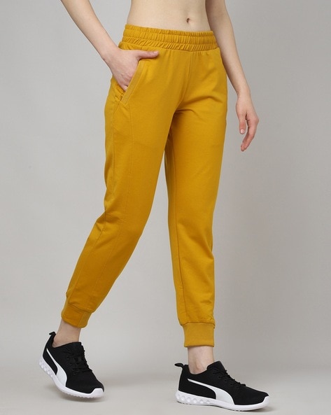 Buy Lemon Yellow Track Pants for Women by MADAME Online