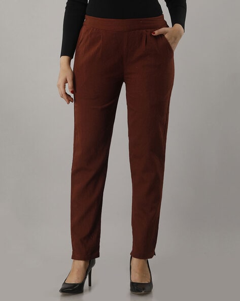 H&M+ Pull-on linen trousers - Dark brown - Ladies | H&M IN-vachngandaiphat.com.vn