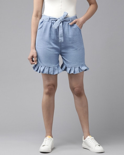 Bathing Suit for Women with Shorts Women's Elastic Comfy Jean Shorts  High-Waisted Jeans Shorts Frayed Raw Hem Ripped Summer Denim Shorts Blue S  at Amazon Women's Clothing store