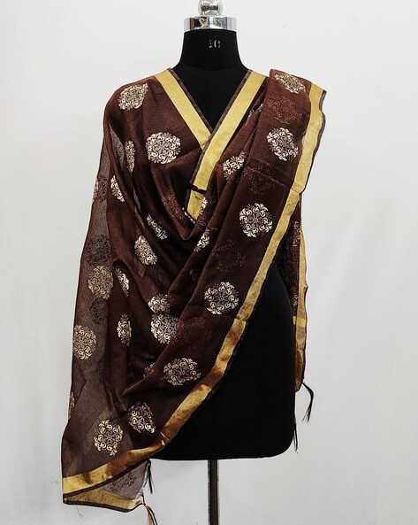 Printed Cotton Dupatta with Tassels Price in India