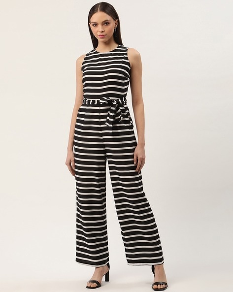 Aggregate 82+ black and white jumpsuit striped - ceg.edu.vn