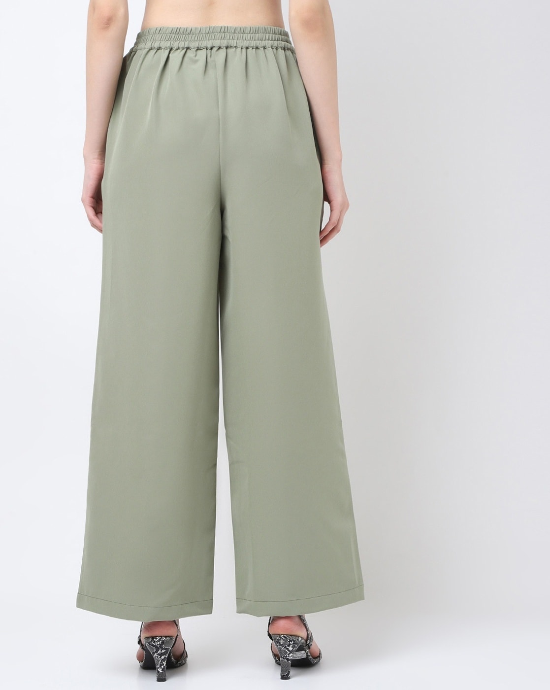 Women Pleated Relaxed Fit Wide-Leg Trousers