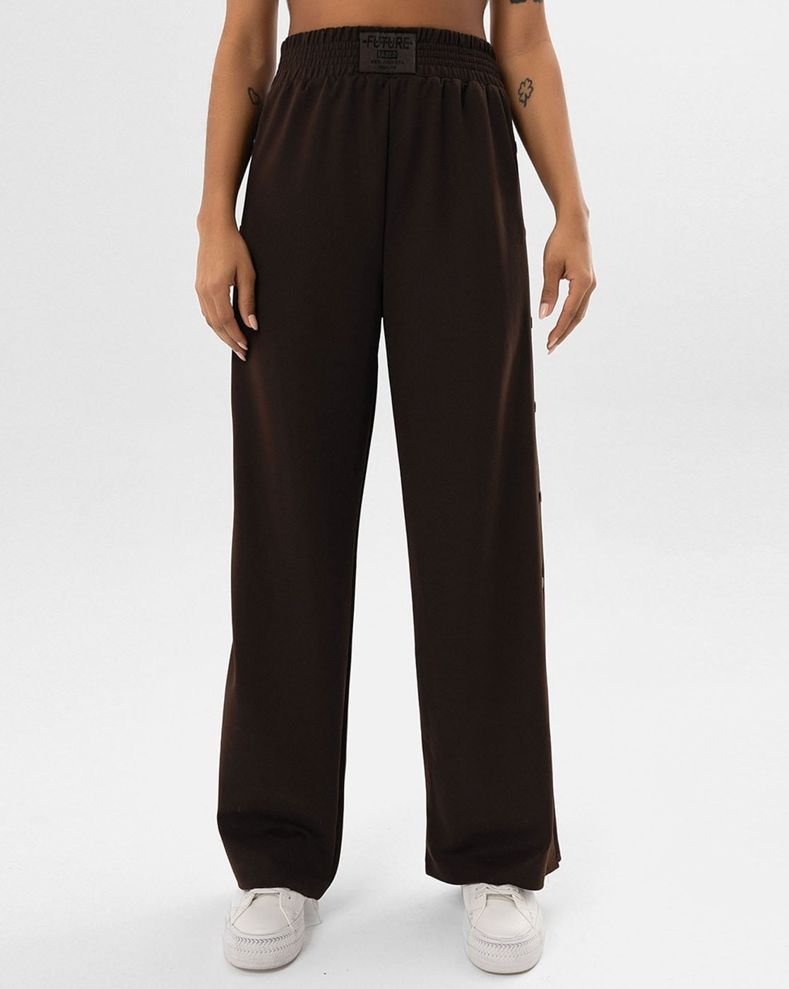 High-Rise Pants with Side Slits