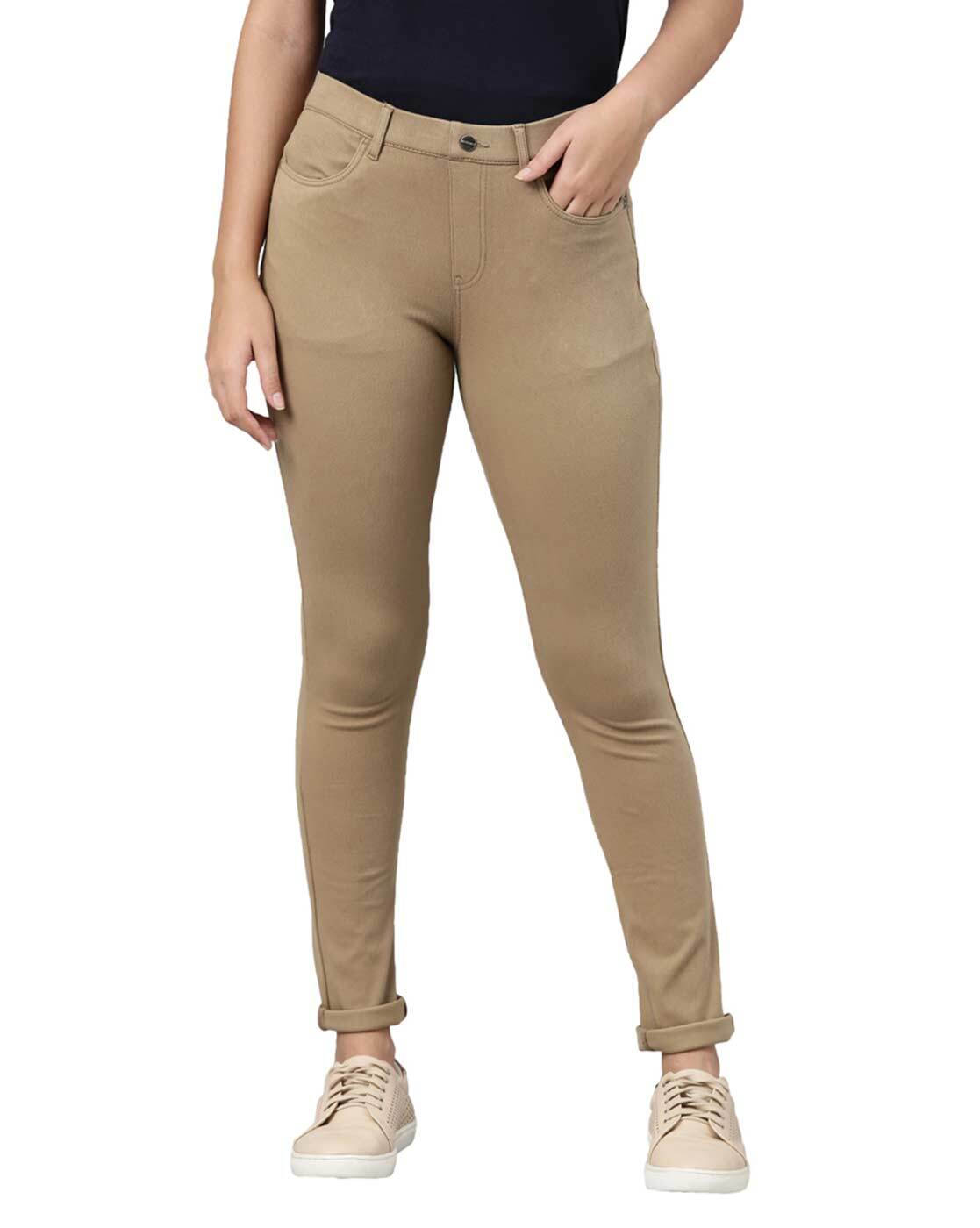 Buy Liverpool Jeans Company Women's Cami Crop Khaki Denim Jean, Light Khaki,  0 at Amazon.in
