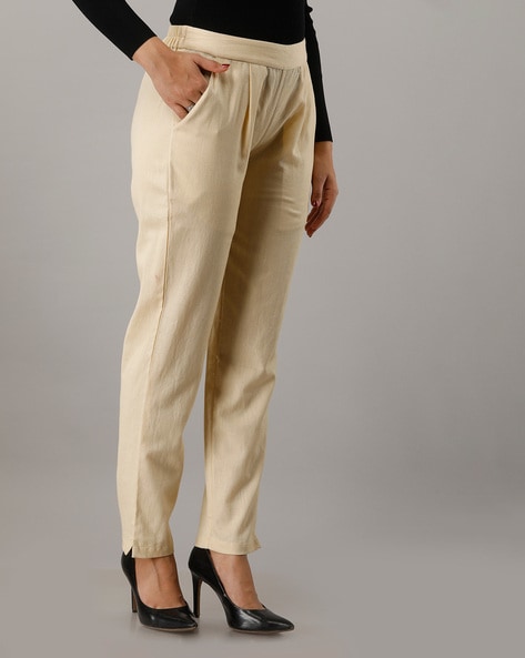 Straight Leg Trousers Ladies Elasticated Waist Smart Work Pants RRP 30  BR151  eBay