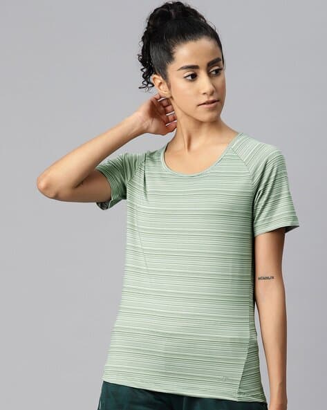 ALCIS Striped Slim Fit Scoop-Neck T-Shirt