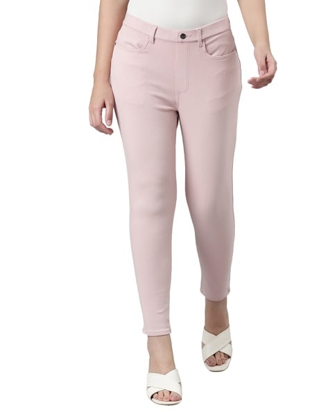 Buy Light Pink Jeans & Jeggings for Women by GO COLORS Online