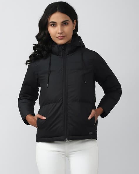 Zip-Front Hooded Puffer Jacket
