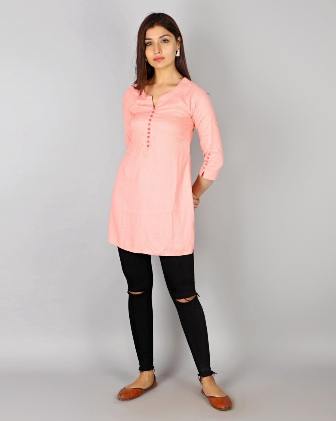 Absolut Peach Anarkali with Leggings – anokherang