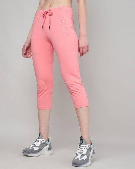Relaxed Fit Capris with Waist Tie-Up