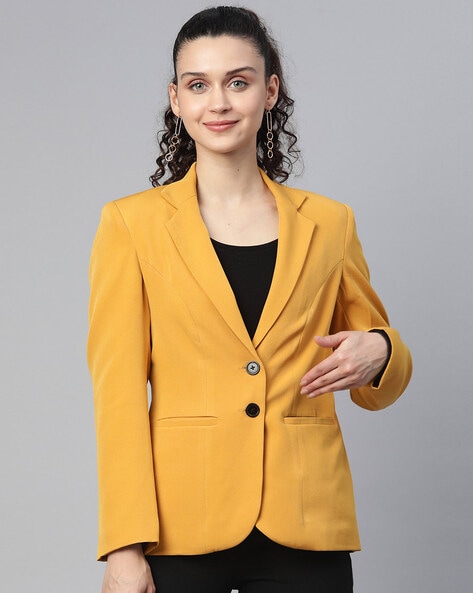 Women's mustard hot sale yellow blazer