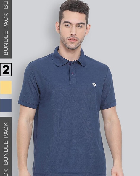 Buy Navy Blue Yellow Tshirts for Men by Lux Nitro Online Ajio