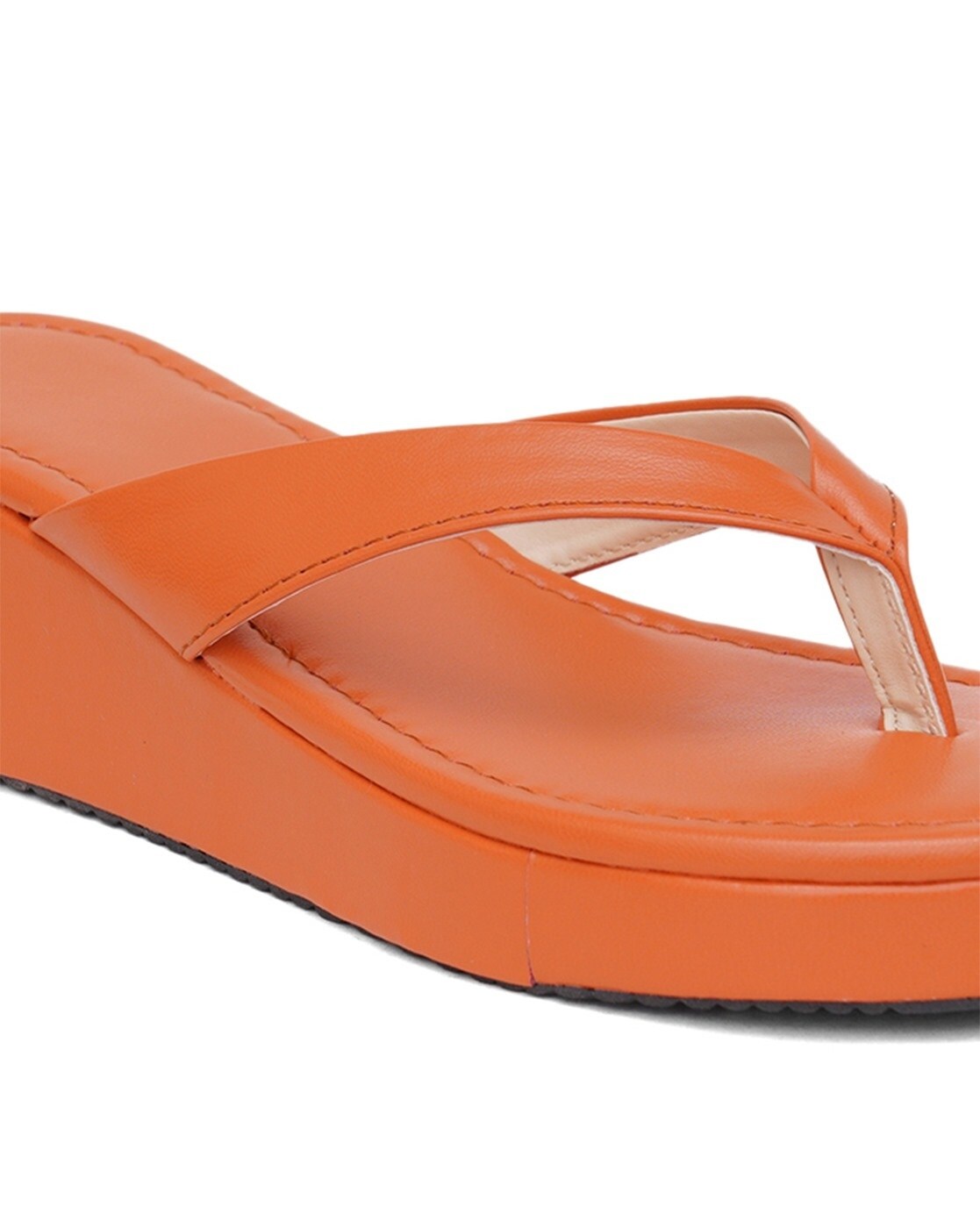 Orange wedge 2024 flip flops