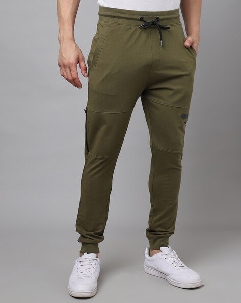 Buy JACK AND JONES Green Solid Cotton Slim Fit Mens Joggers | Shoppers Stop