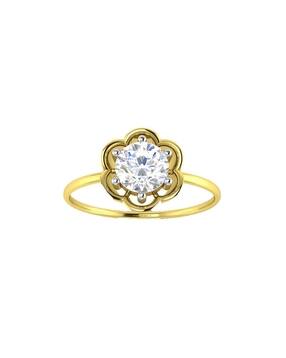 avsar Yellow Gold Cubic Zirconia Mansi Ring-picture-27