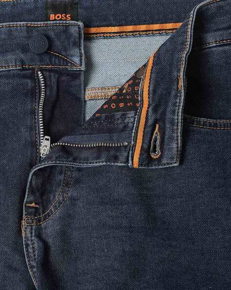 Buy BOSS Delaware Super-Stretch Slim Fit Jeans | Blue Color Men | AJIO LUXE