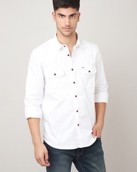 Buy Spykar White Cotton Slim Fit Shirts For Men Online at Best Prices in  India - JioMart.