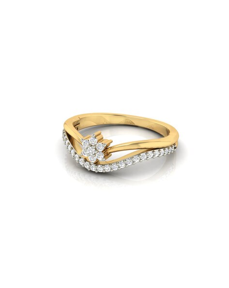 Latest Gold American Diamond Ring - 49jewels.com