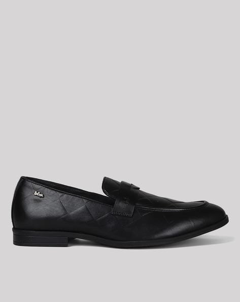 Men Checked Round-Toe Penny Loafers