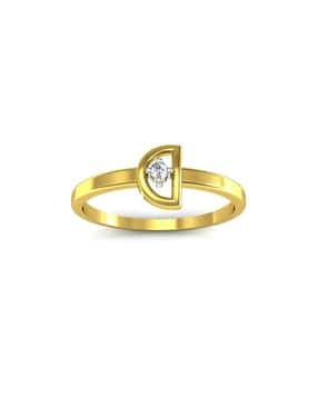 avsar Yellow Gold Cubic Zirconia Studded Ring-picture-17
