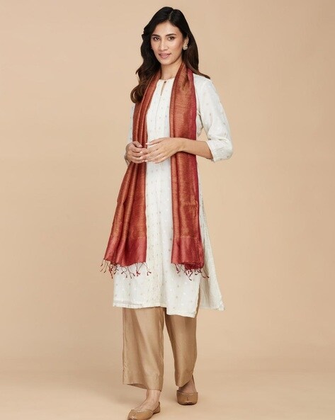 Reversible Stole with Tassels Price in India
