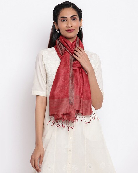 Reversible Stole with Tassels Price in India