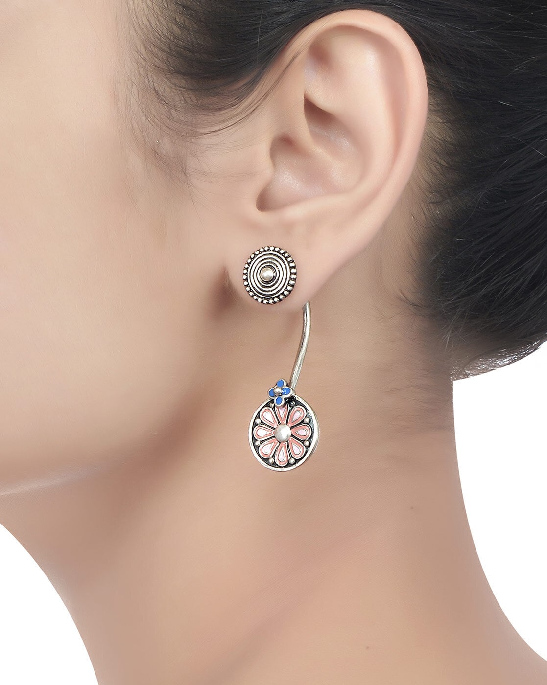 Buy Tribe Amrapali Silver-Plated Peach Alloy Drop Earrings Online At Best  Price @ Tata CLiQ
