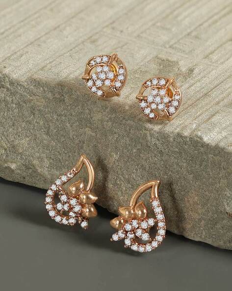 30+ gold flower model stone earrings designs // exclusive gold changeable studs  earrings designs - YouTube