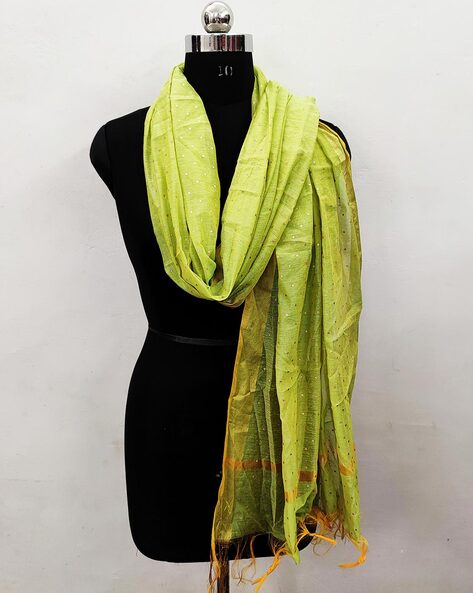 Micro Print Dupatta With Tassels Price in India