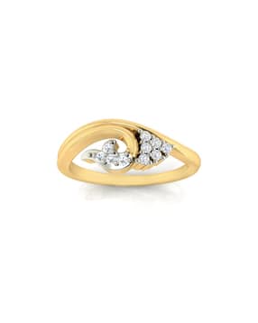 avsar Yellow Gold Swarovski Stone-Studded Seema Ring-picture-20