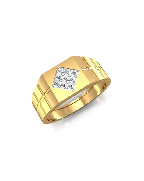 Yellow Gold Diamond-Studded Pallavi Ring | 18 Kt