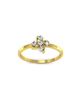 avsar Yellow Gold Cubic Zirconia Studded Ring-picture-31