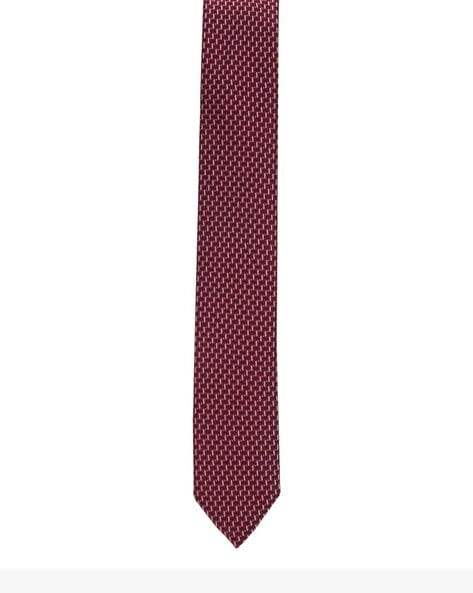 BOSS - Silk-jacquard tie with all-over micro pattern