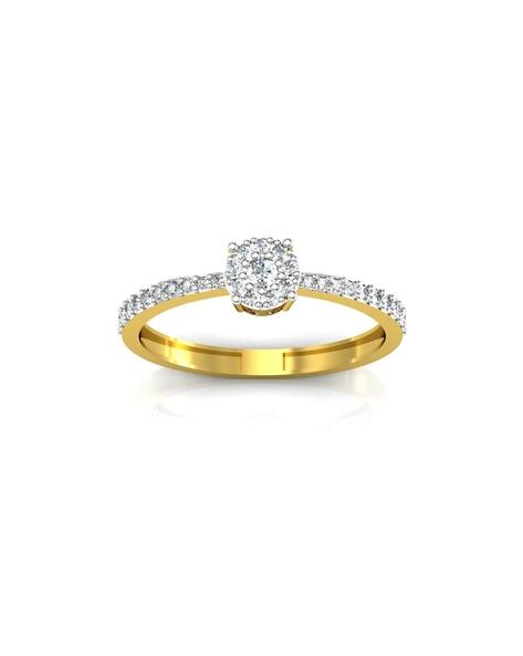 Avsar Yellow Gold Cubic Zirconia Studded Kajal Ring