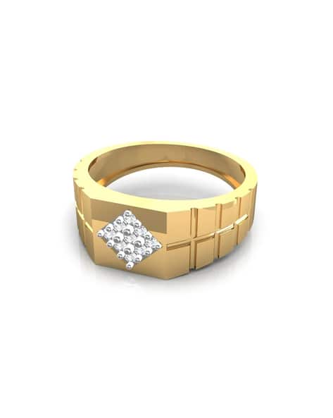 Yellow Gold Diamond-Studded Pallavi Ring | 18 Kt