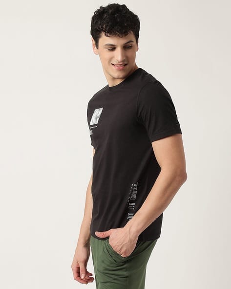 Marks & Spencer Regular Fit Printed Pure Cotton Crew-Neck T-Shirt