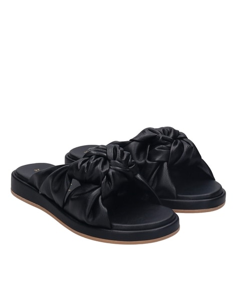 Tory Burch Annabelle Bow Slide Sandals Suede Black 48210 with Box Size 8M |  eBay