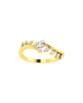 avsar Yellow Gold Swarovski Stone-Studded Ring-picture-52