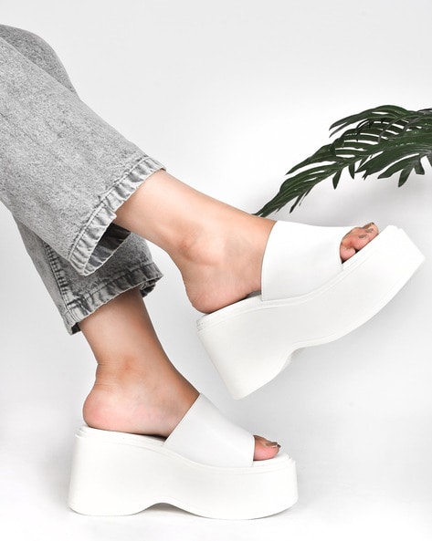 White slip on on sale platform